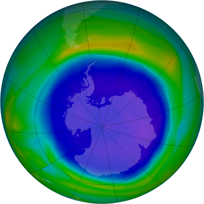 Antarctic ozone map for 14 September 2006